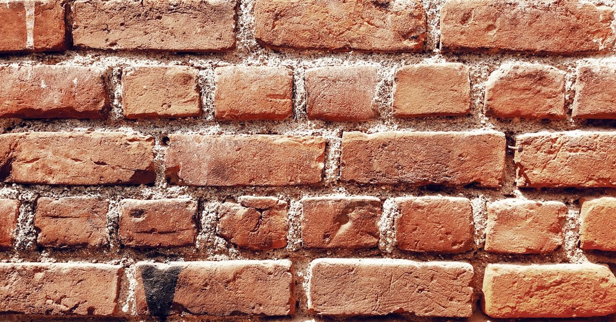 Brick wall showing white mineral deposits and dark staining requiring different treatments