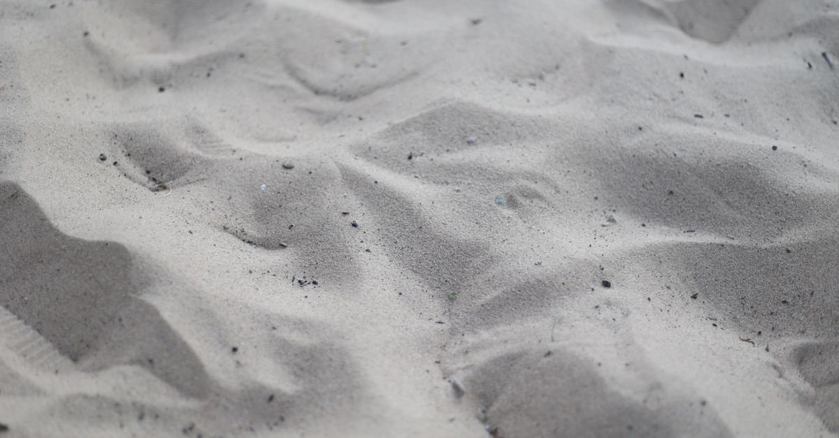Extreme close-up of dry sand grains showing individual particle sizes, the scale of debris a 60 mesh inlet screen is designed to intercept